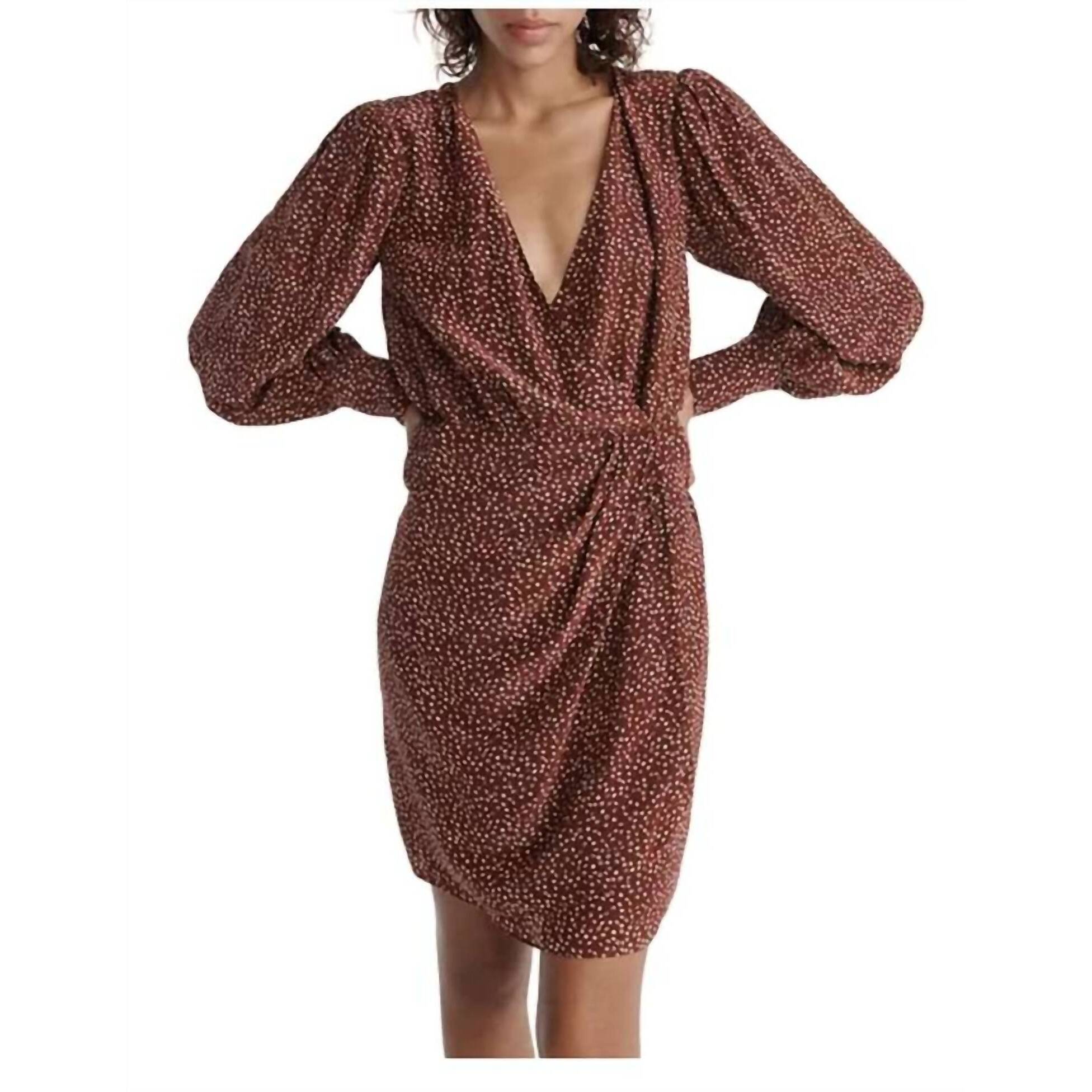 New The Kooples Moon Dress In Maroon